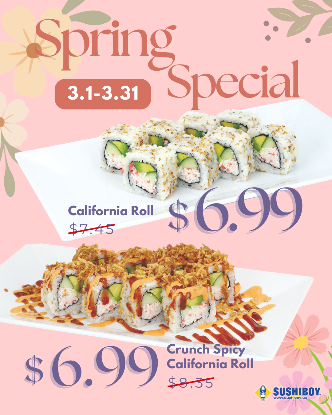Get 15% OFF our 3 Item Combo at SUSHI BOY</p>
<p>• Mix & match your faves<br />
• Enjoy more for less<br />
Limited time only: Feb 1-28. Don't miss out!